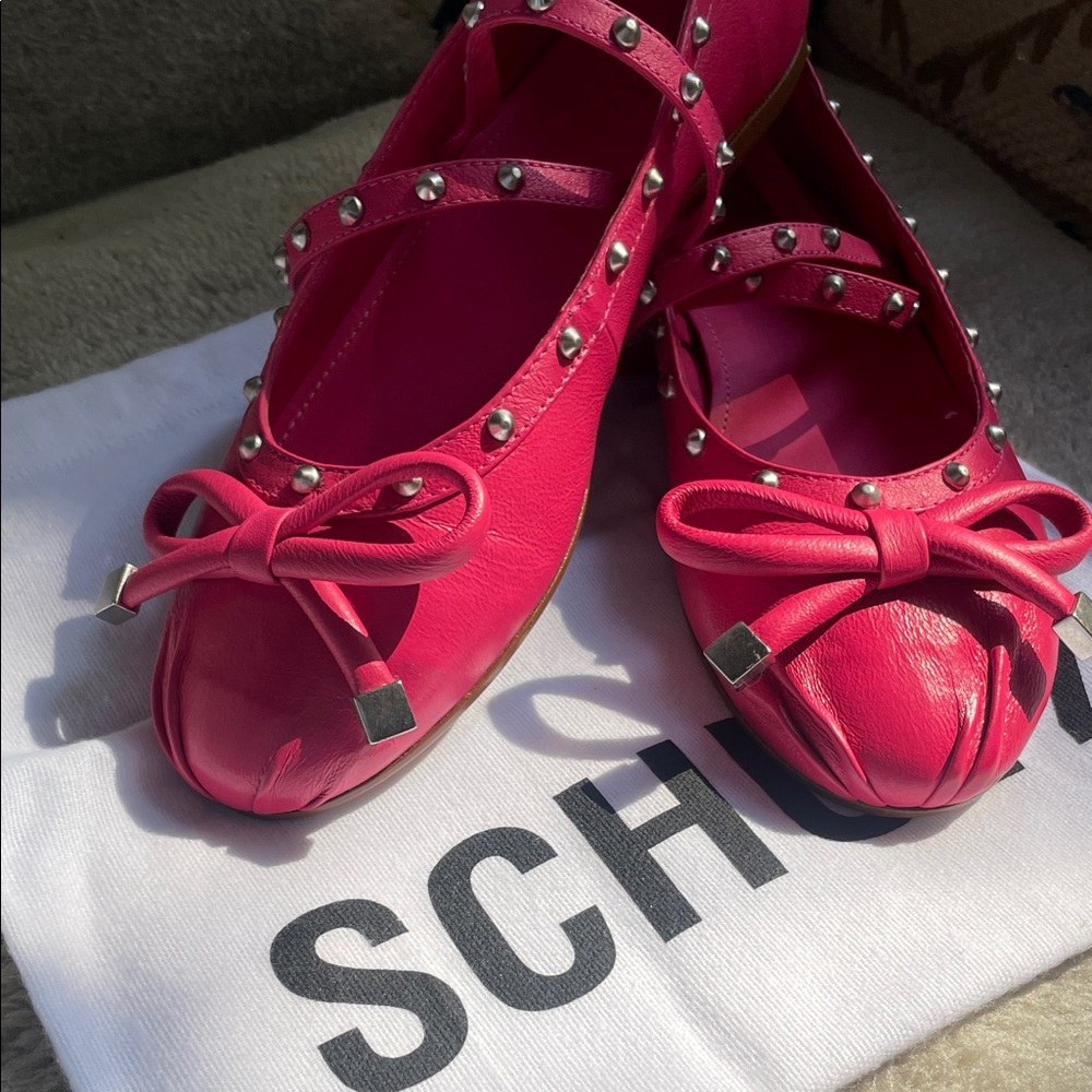 Pink Studded Shoes with ankle strap - Picture 2 of 5
